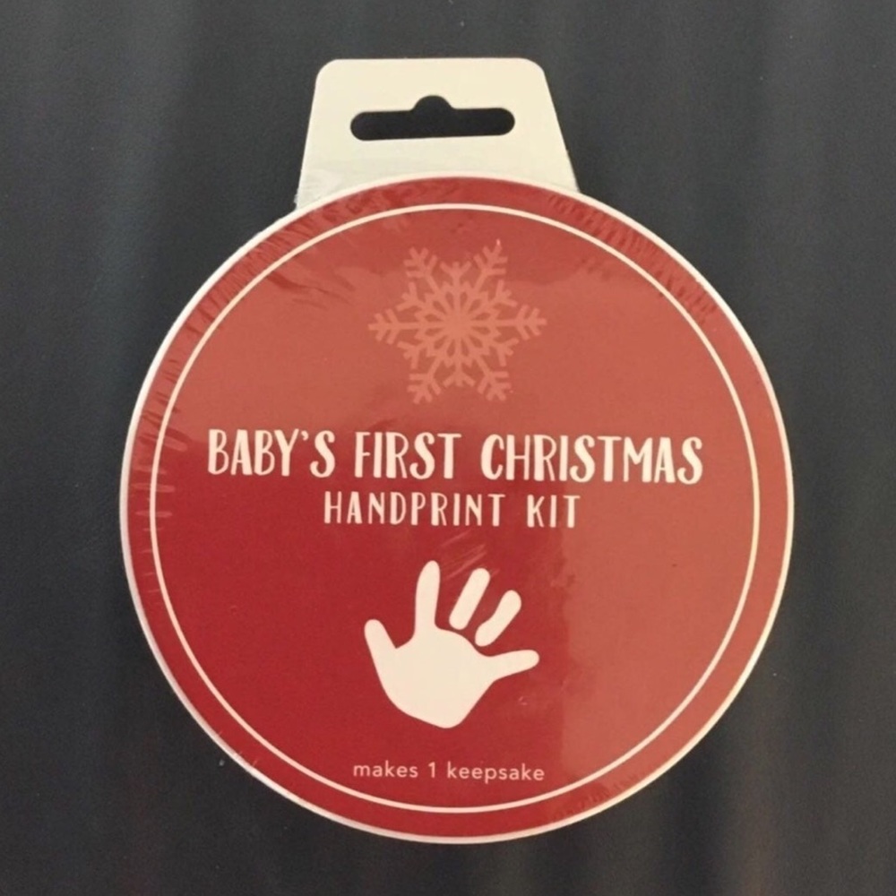 Babys 1st Christmas Ornament Keepsake Handprint C R Gibson